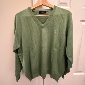 Burberry Green V-Neck Sweater